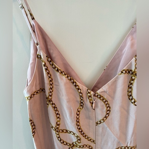 L'AGENCE Silk Pink Chain Print Chiara Wide Leg Jumpsuit NWT - Picture 7 of 16